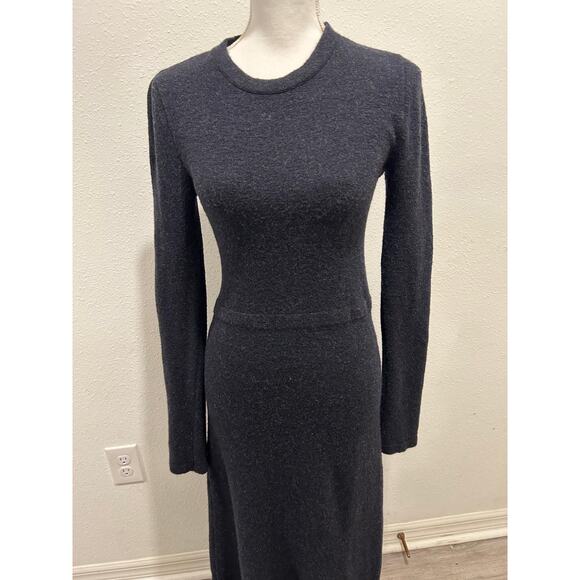 Zara Knit Womens Long Sleeve Pullover Sweater Dress Small Crewneck Black Pull On - Picture 4 of 6